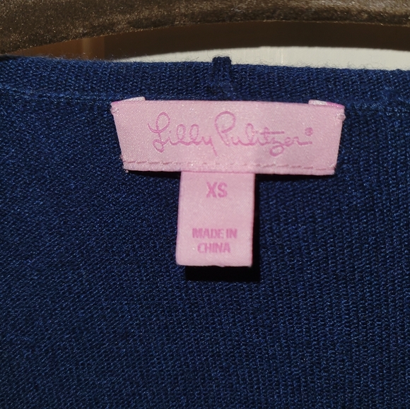 Lilly Pulitzer Dustin Cardigan, XS, Navy - Picture 3 of 3